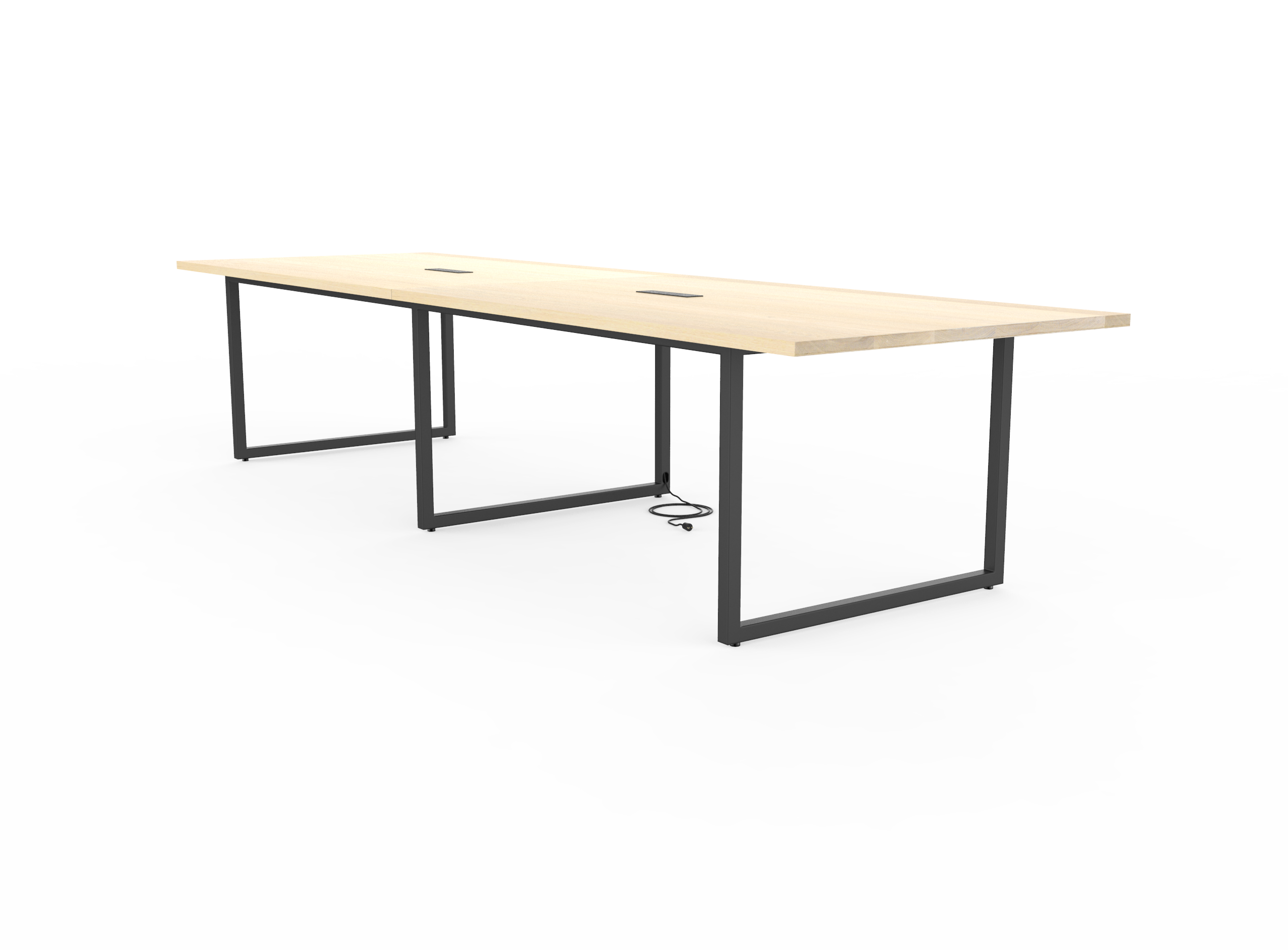 Vermont Farm Table Custom Wood Conference F150 003 White Oak Whitewashed 