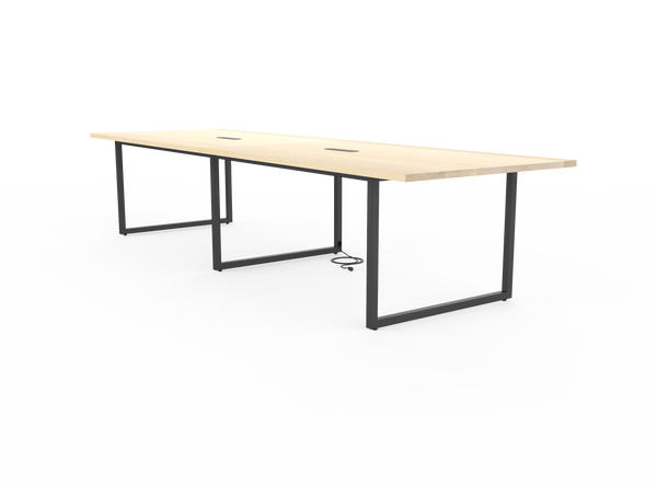 Vermont Farm Table Custom Wood Conference F150 003 White Oak Whitewashed 