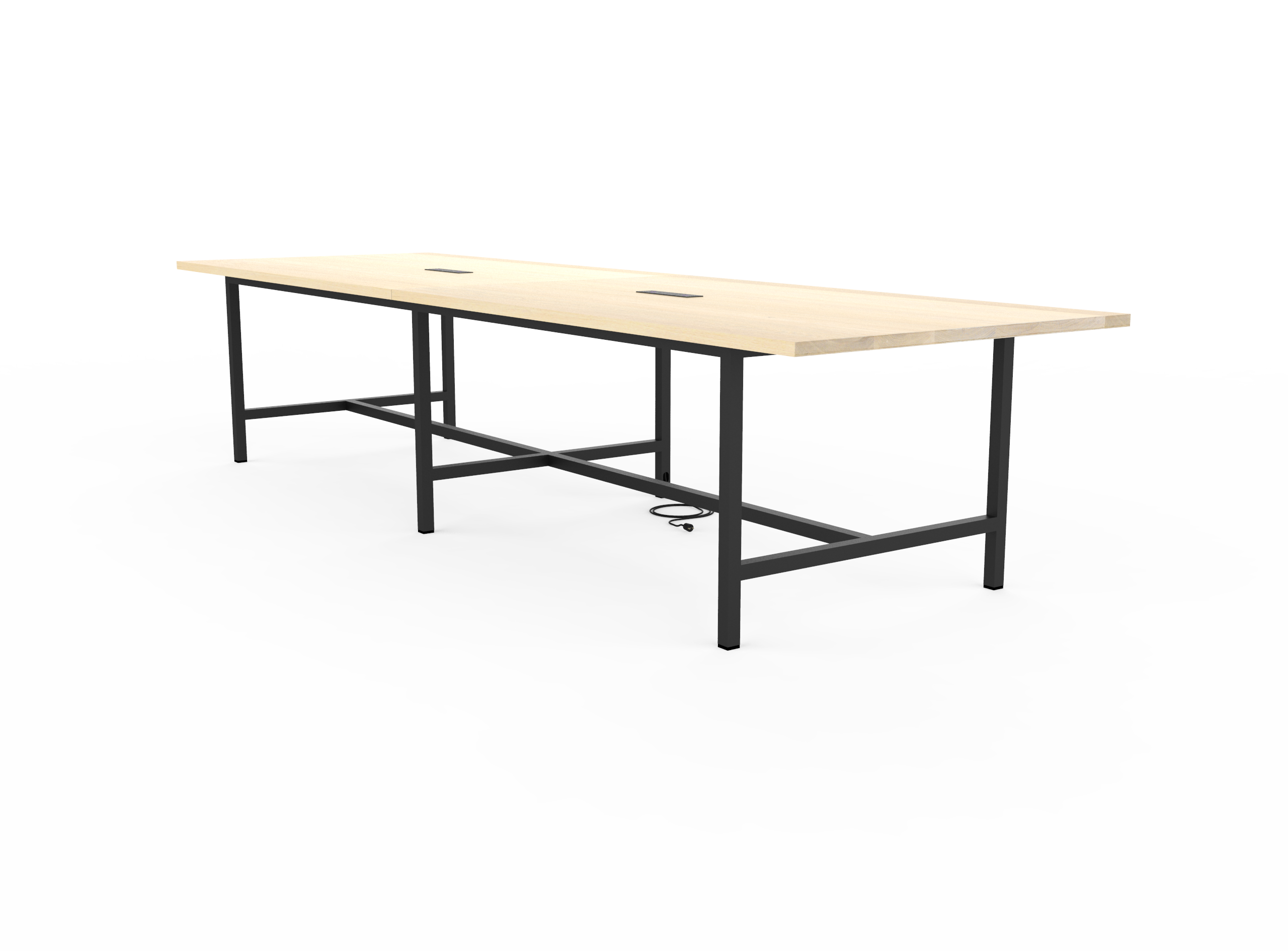 Vermont Farm Table Custom Wood Conference H150 003 White Oak Whitewashed 