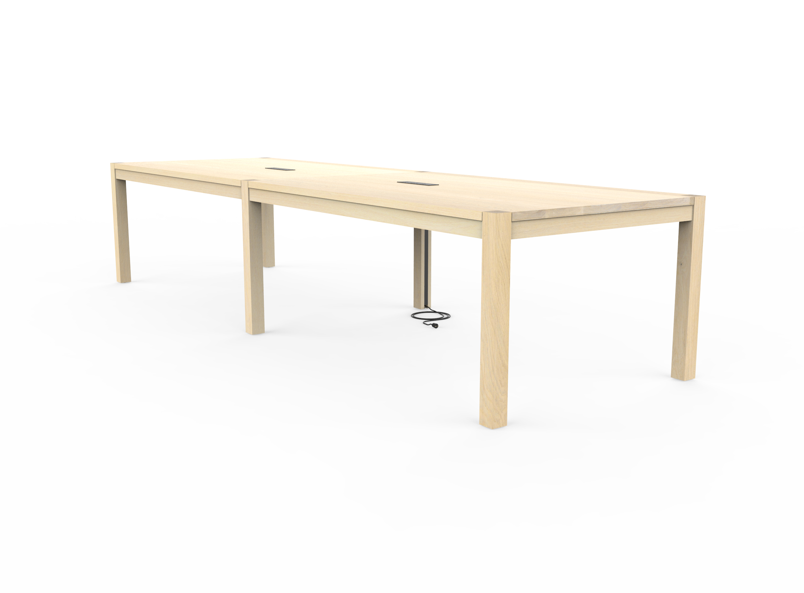 Vermont Farm Table Custom Wood Conference Parsons 003 White Oak Whitewashed 