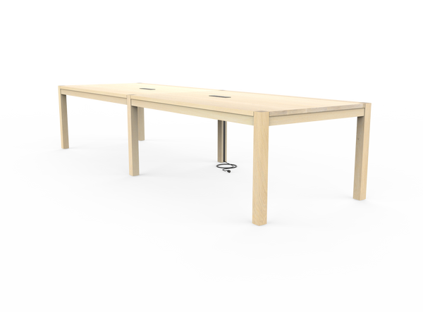 Vermont Farm Table Custom Wood Conference Parsons 003 White Oak Whitewashed 