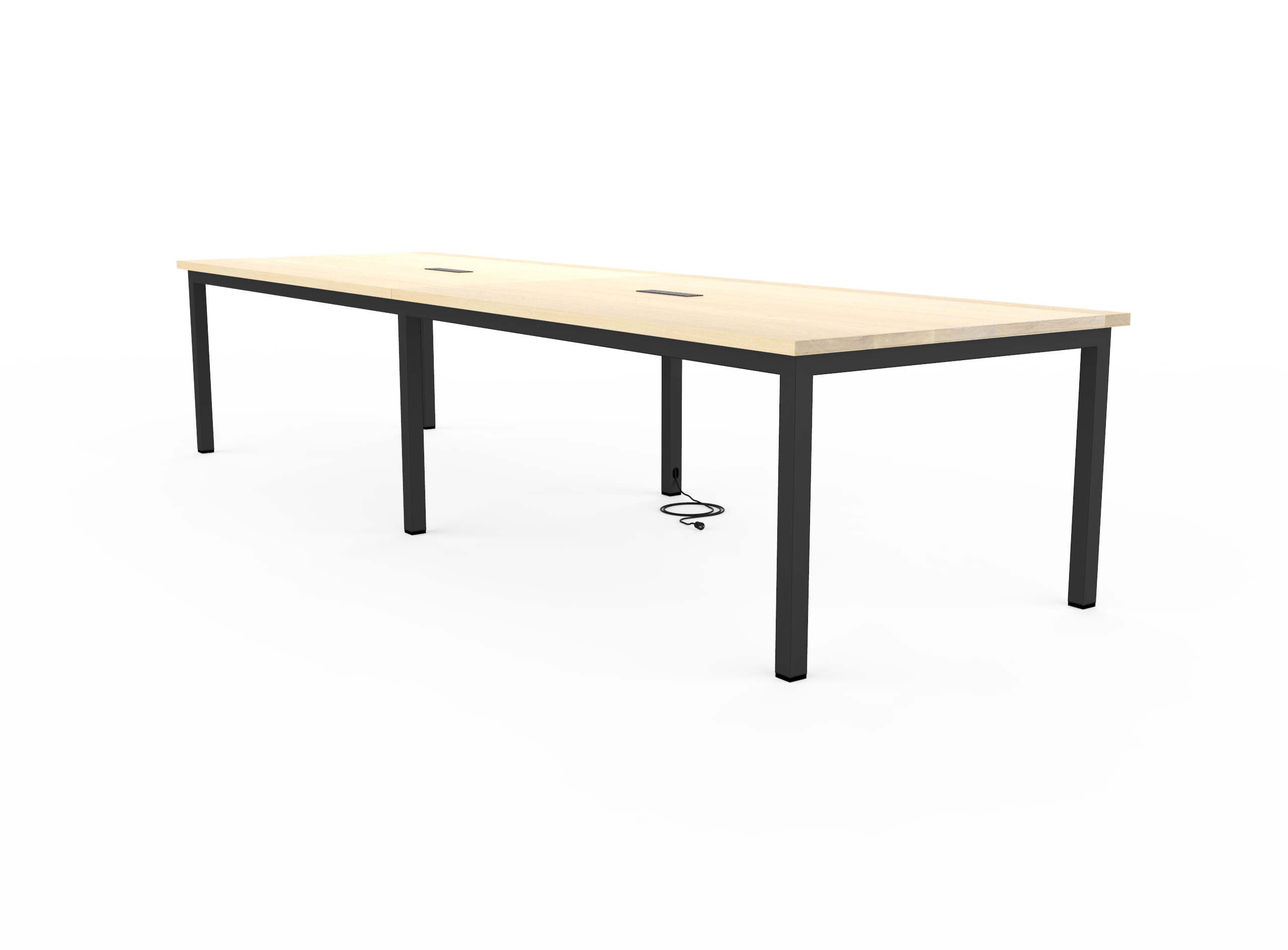 Vermont Farm Table Custom Wood Conference S200 003 White Oak Whitewashed 