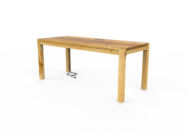 Vermont Farm Table Custom Wood Desk Parsons 30x72 003 Reclaimed Pine Hand Sanded 