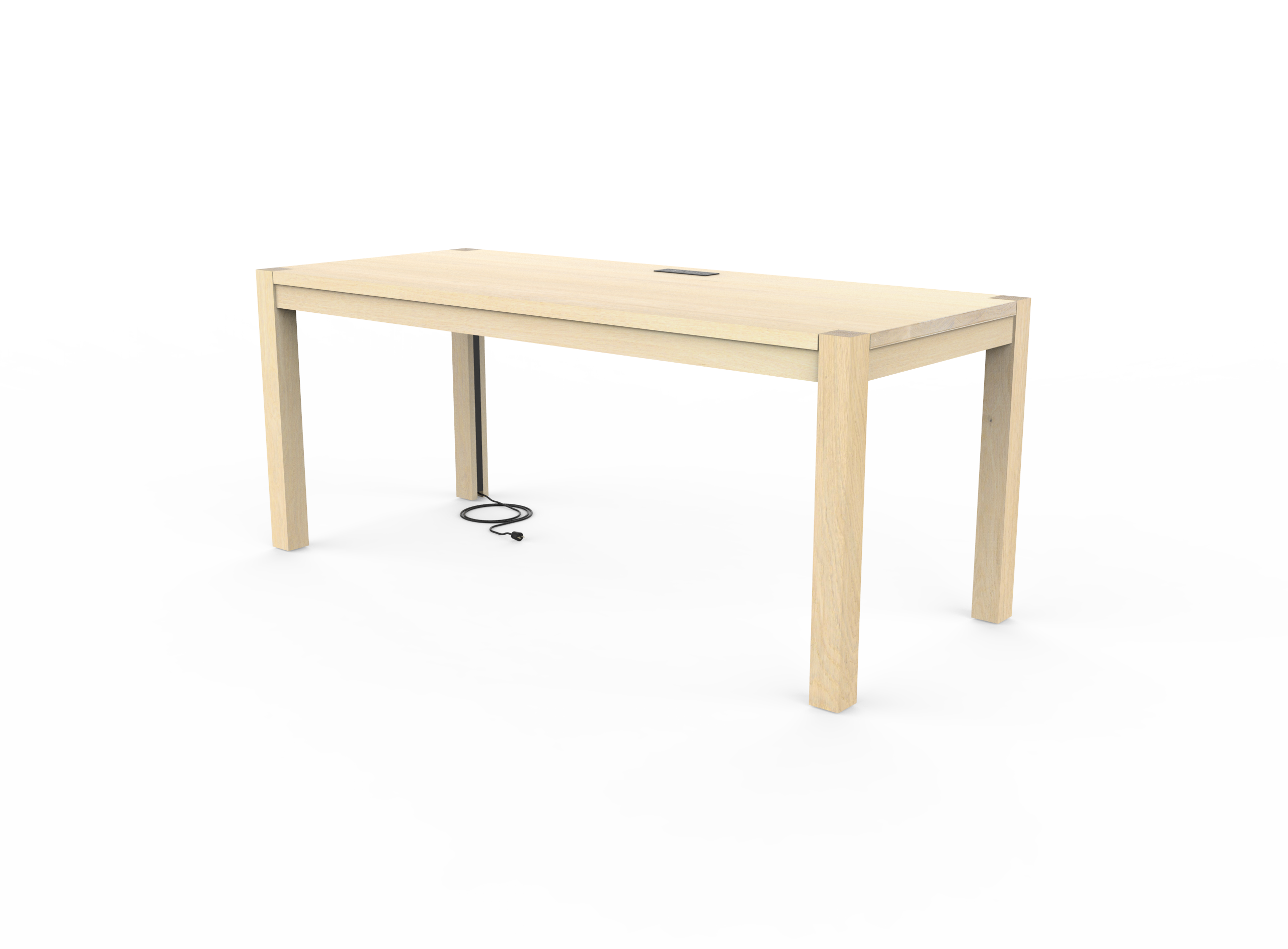 Vermont Farm Table Custom Wood Desk Parsons 30x72 003 White Oak Whitewashed 