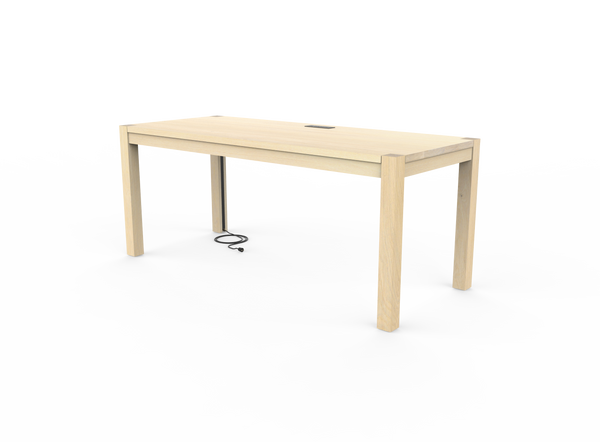 Vermont Farm Table Custom Wood Desk Parsons 30x72 003 White Oak Whitewashed 